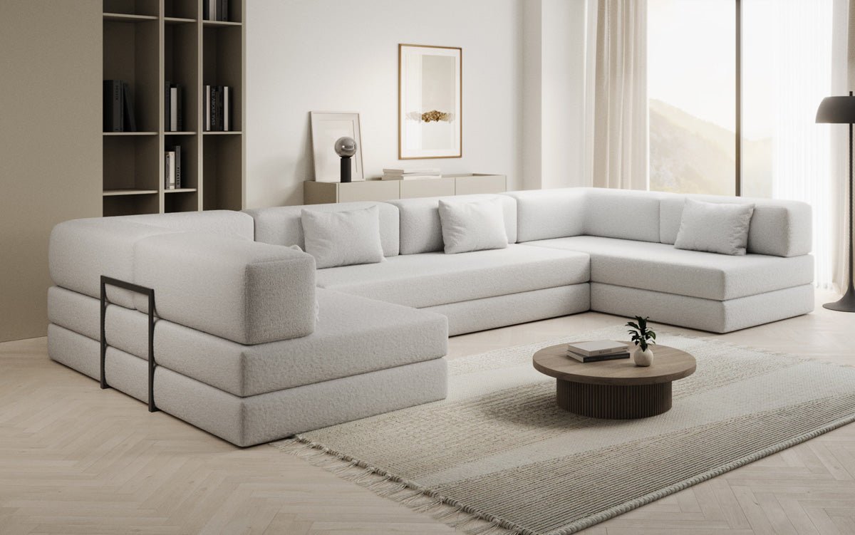 Designer Sofa Lazy U in Bouclé