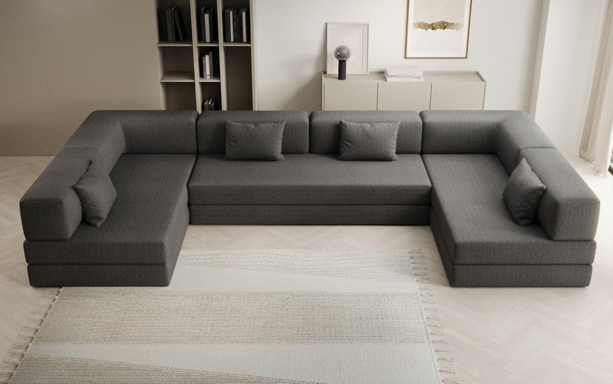 Designer Sofa Lazy U in Bouclé