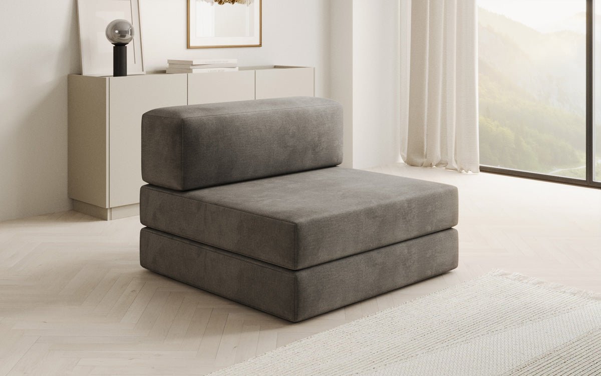 Designer Sofa Mittelmodul Lazy in Samt