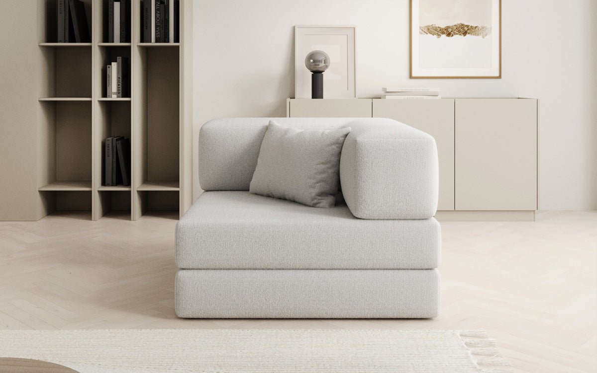 Dizajnové kreslo Lazy v bouclé