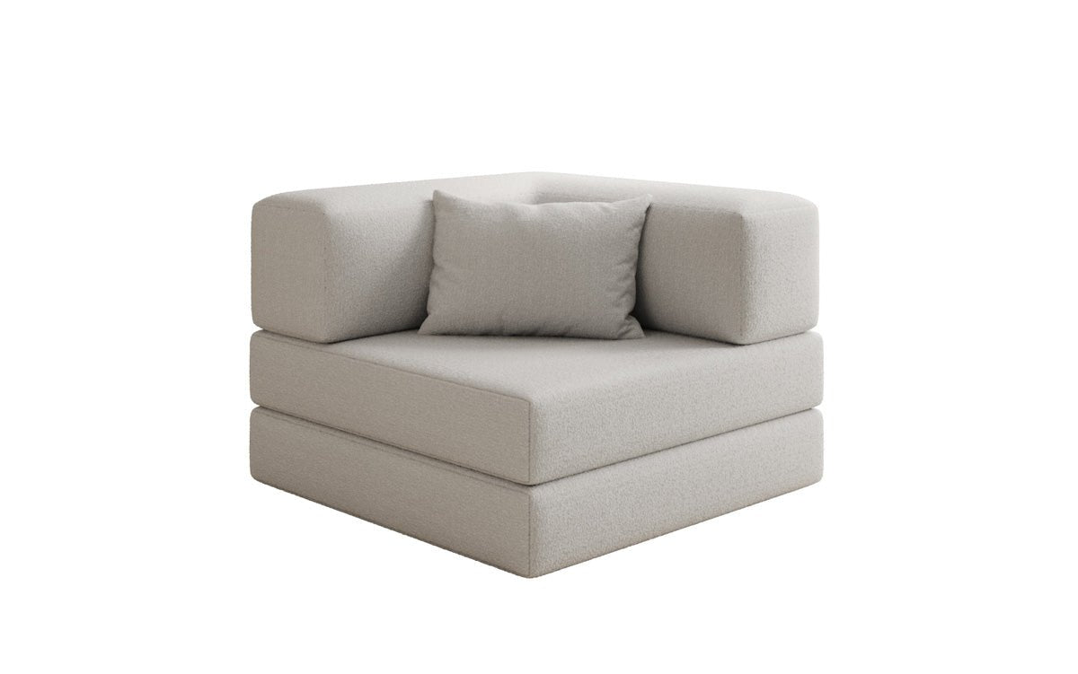 Dizajnové kreslo Lazy v bouclé