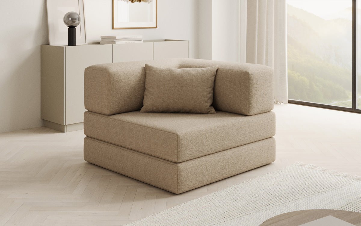Dizajnové kreslo Lazy v bouclé