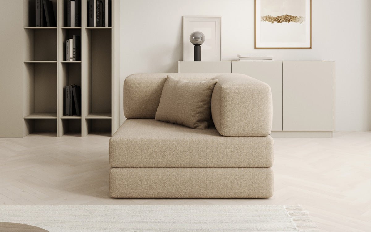 Dizajnové kreslo Lazy v bouclé
