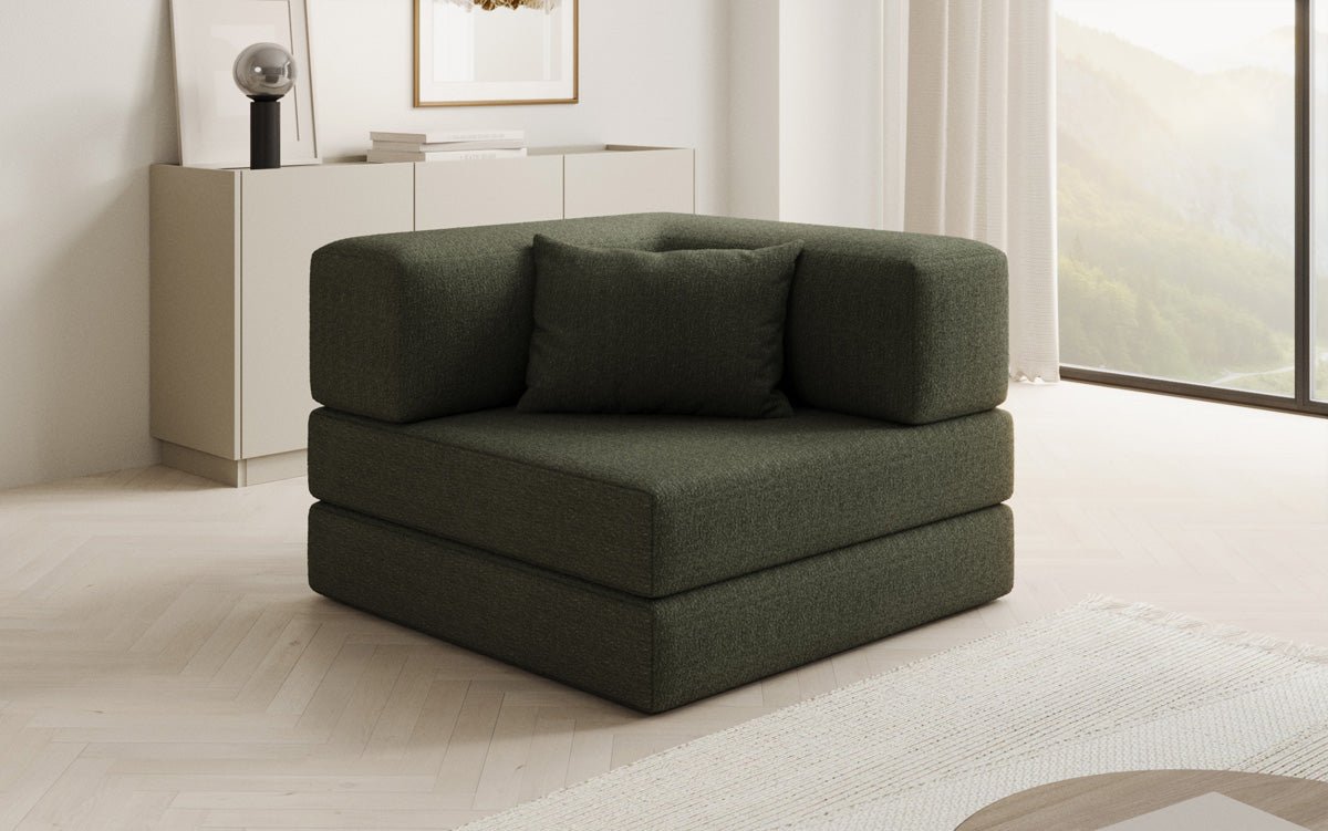 Dizajnové kreslo Lazy v bouclé