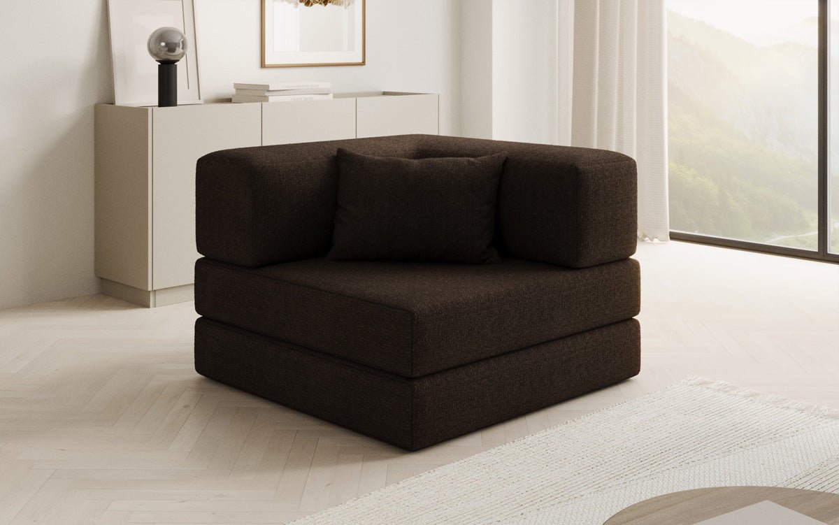 Dizajnové kreslo Lazy v bouclé