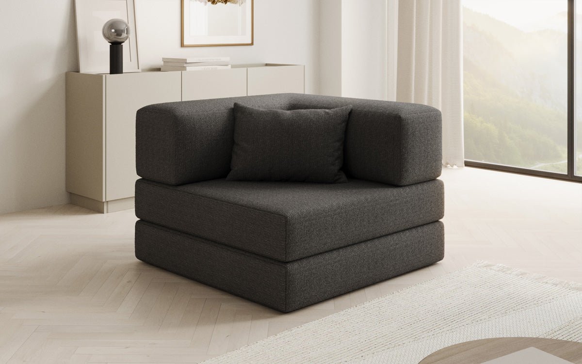 Dizajnové kreslo Lazy v bouclé