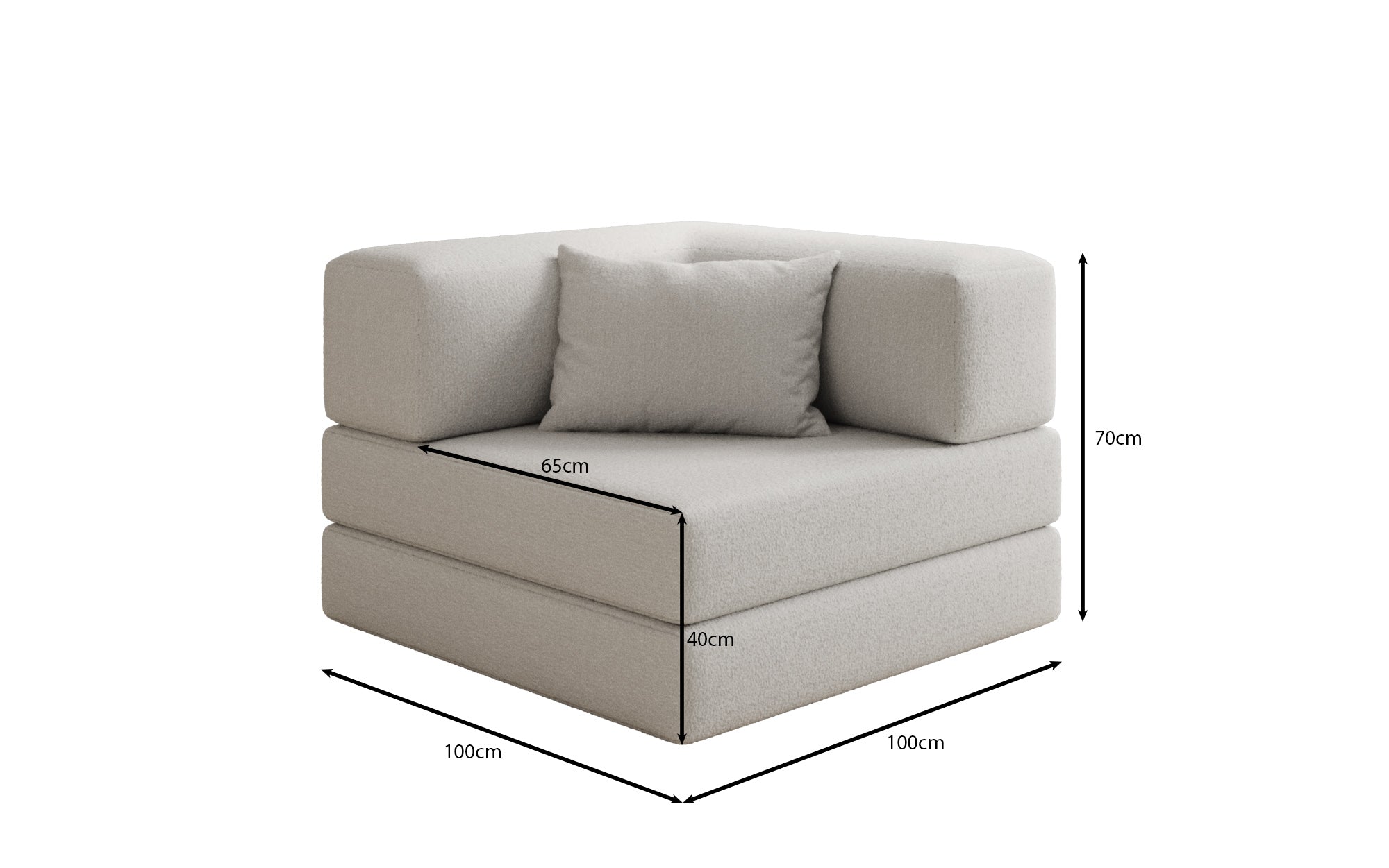 Dizajnové kreslo Lazy v bouclé