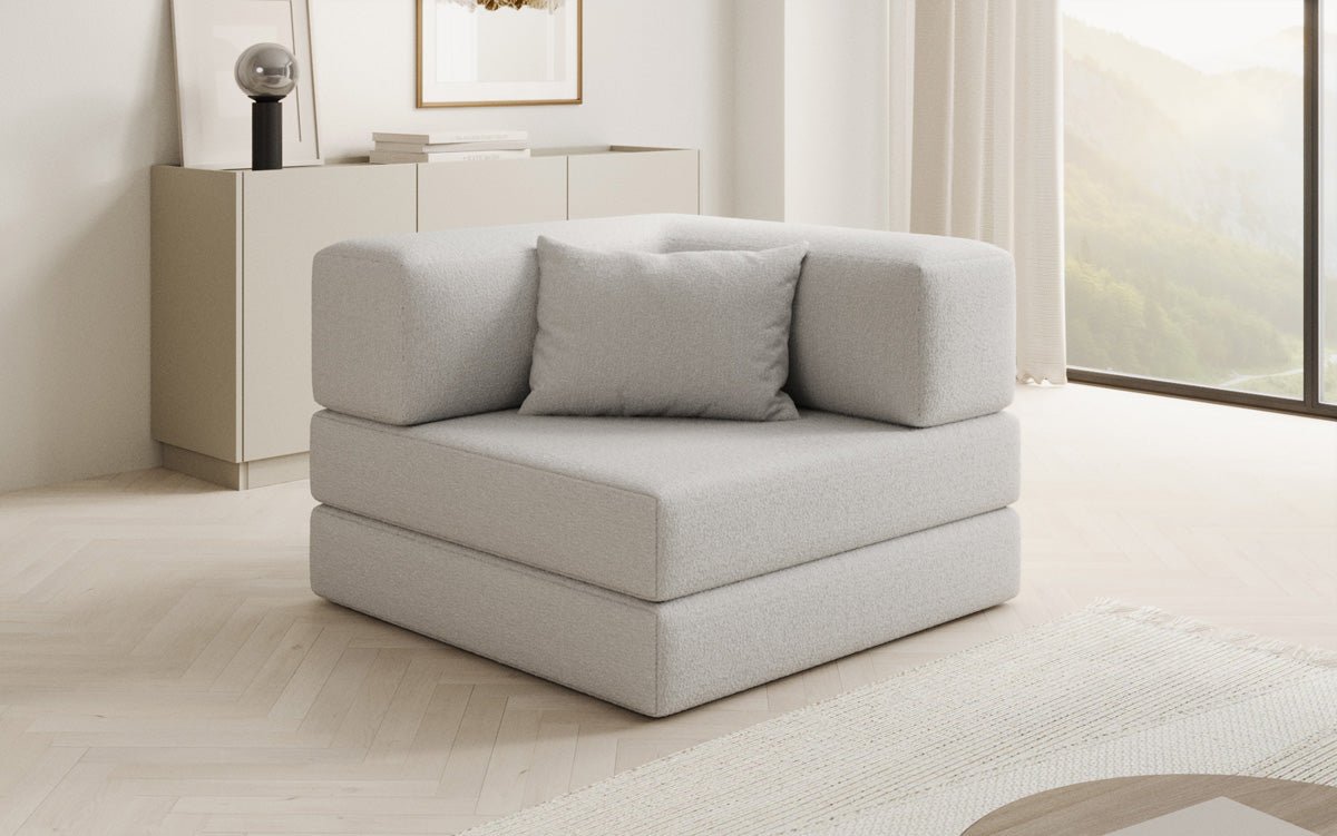 Dizajnové kreslo Lazy v bouclé