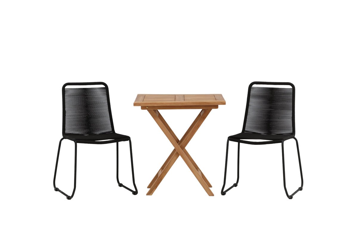 Garten Cafegruppe Habanero – 3-teiliges Gartenmöbel-Set in Braun/Schwarz