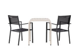 Garten Cafegruppe Florenz – 3-teiliges Gartenmöbel-Set in Beige/Schwarz