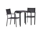 Garten Cafegruppe Levina – 3 teiliges Möbel-Set in Schwarz