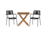 Garten Cafegruppe Zivano – 3 teiliges Set mit Teakholz-Tisch