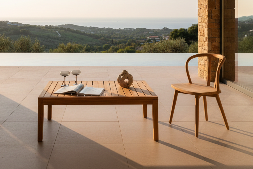 Garten Couchtisch Albania - Aus Teakholz in Natur-Optik