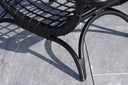 Garten Couchtisch Sarina - Aus Rattan und Glas in Schwarz