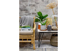 Garten-Couchtisch Sovar – Fibercement in Grau mit Metallgestell