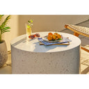 Garten Couchtisch Terava – in Terrazzo-Optik aus Faserlehm in Off-White
