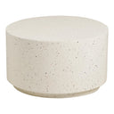 Garten Couchtisch Terava – in Terrazzo-Optik aus Faserlehm in Off-White