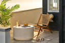 Garten Couchtisch Terava – in Terrazzo-Optik aus Faserlehm in Off-White