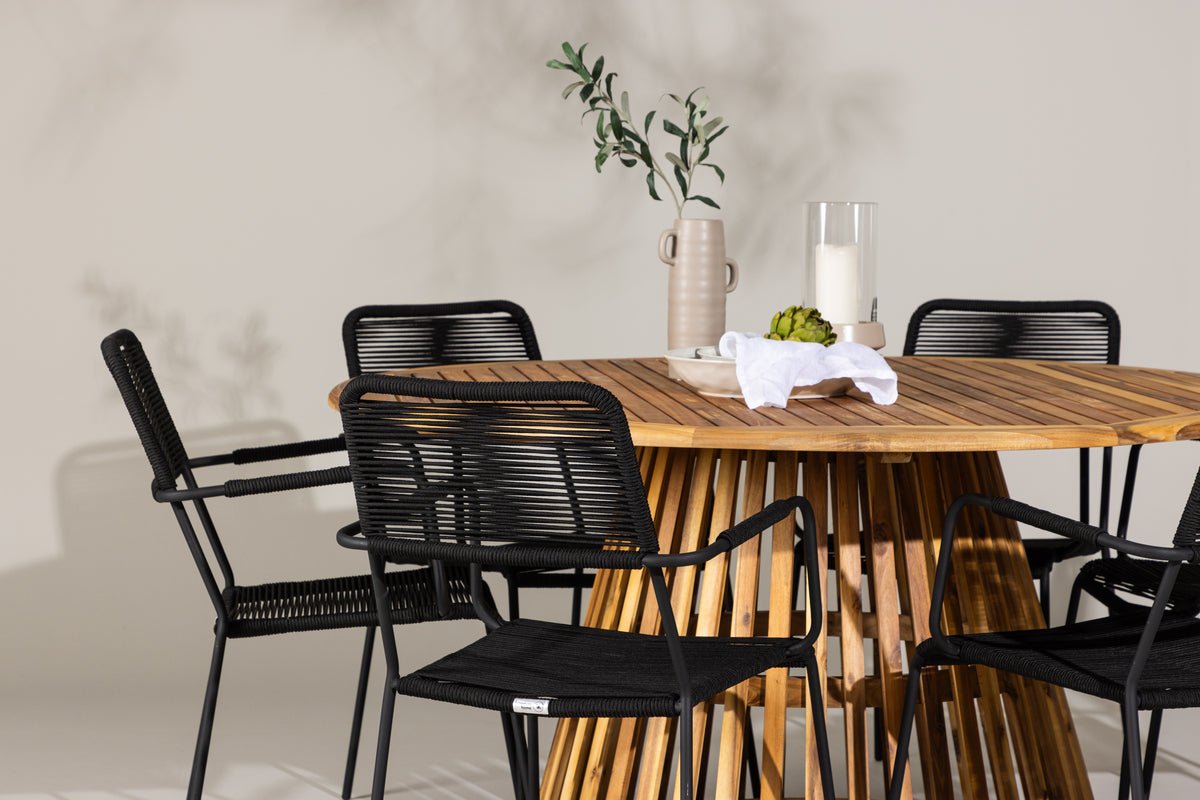 Garten Essgruppe Asante – 7-teiliges Gartenmöbel-Set mit Tisch aus Akazie