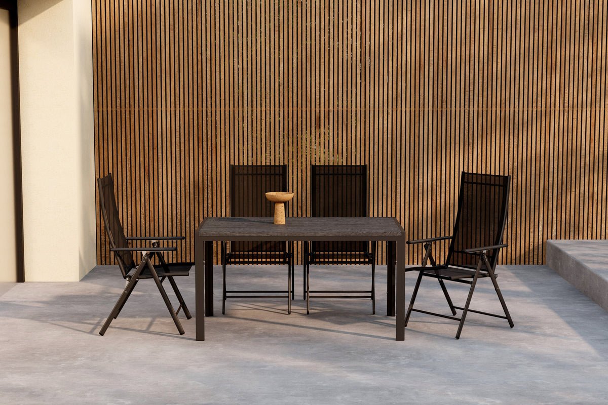 Garten Essgruppe Lorette – 5-teiliges Gartenmöbel-Set in Schwarz oder Beige