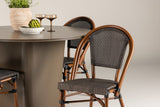 Garten Essgruppe Mina – 5-teiliges Gartenmöbel-Set mit braunem Tisch aus Aluminium