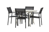 Garten Essgruppe Novira – 5-teiliges Set in Beige/Schwarz