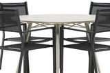 Garten Essgruppe Orlena – 5-teiliges Set in Beige/Schwarz