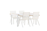 Garten Essgruppe Rolina – 4 Stühle und 1 Tisch in Weiß