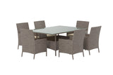 Garten Essgruppe Vireta – 7-teiliges Set aus synthetischem Rattan