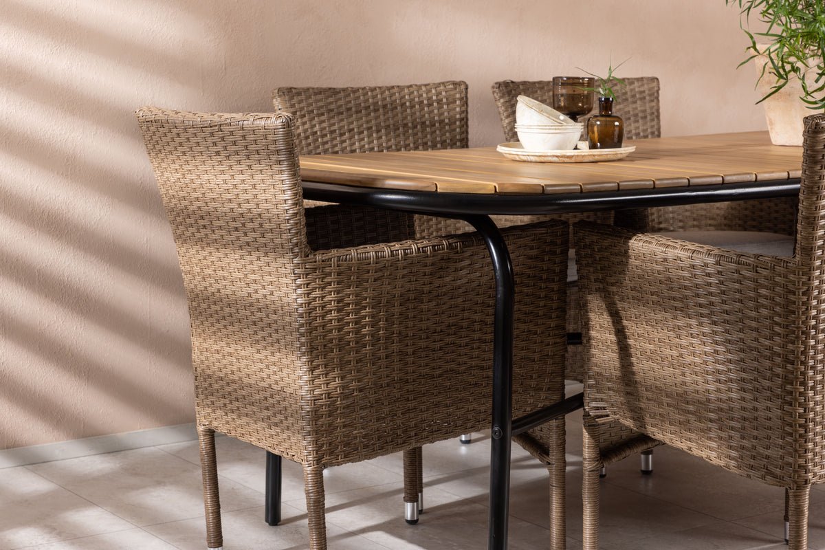 Garten Essgruppe Vista – 7-teiliges Gartenmöbel-Set mit Tisch aus Akazienholz