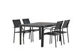 Garten Essgruppe Wylera – 5-teiliges Gartenmöbel-Set in Schwarz