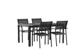 Garten Essgruppe Wylera – 5-teiliges Gartenmöbel-Set in Schwarz