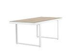 Garten Esstisch Fjord - 200x90 cm aus Aluminium und Glas in Weiß