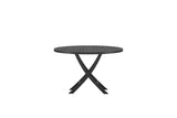 Garten Esstisch Lunaro - Ø 120cm aus schwarzem Teakholz