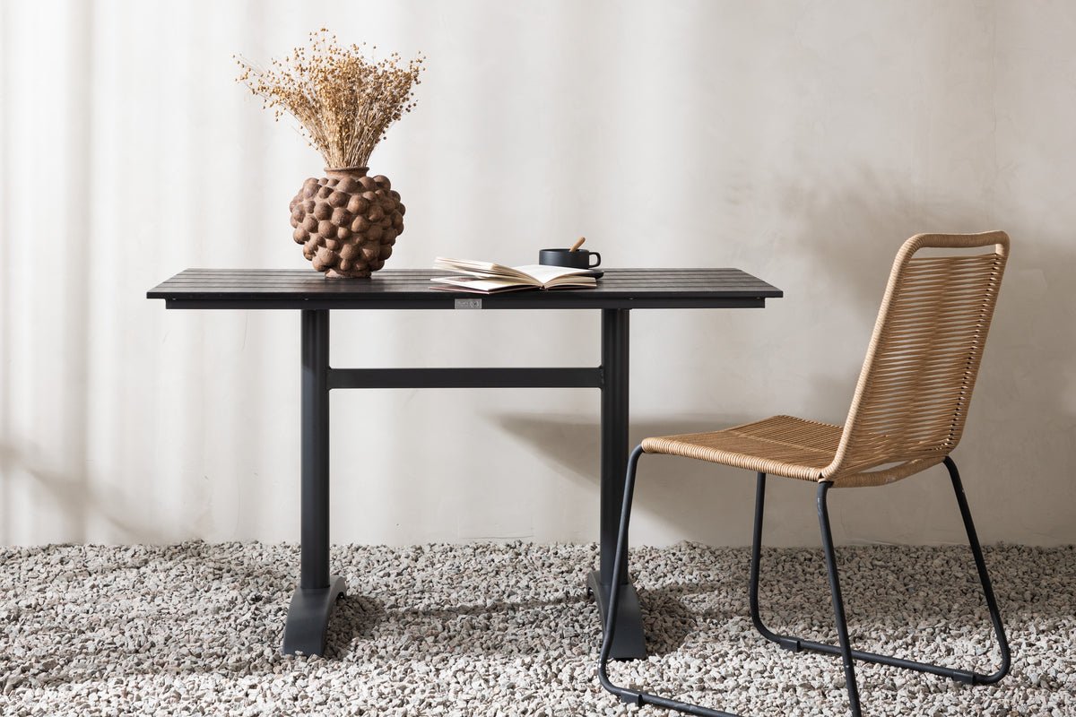 Garten Esstisch Salento - 120x90 cm in Schwarz mit einer Tischplatte aus Aintwood