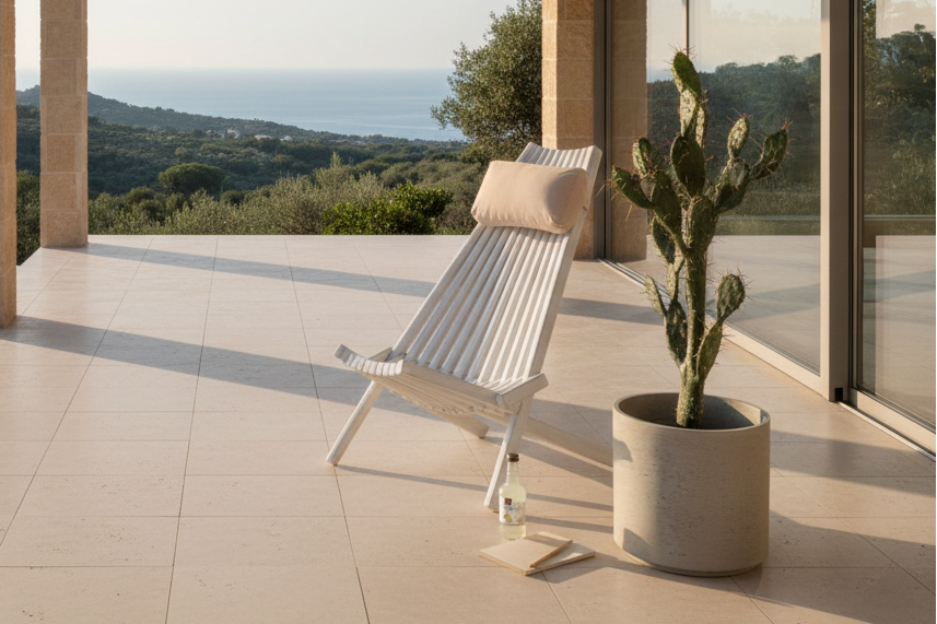 Garten-Loungesessel Active - aus Akazienholz in Weiß