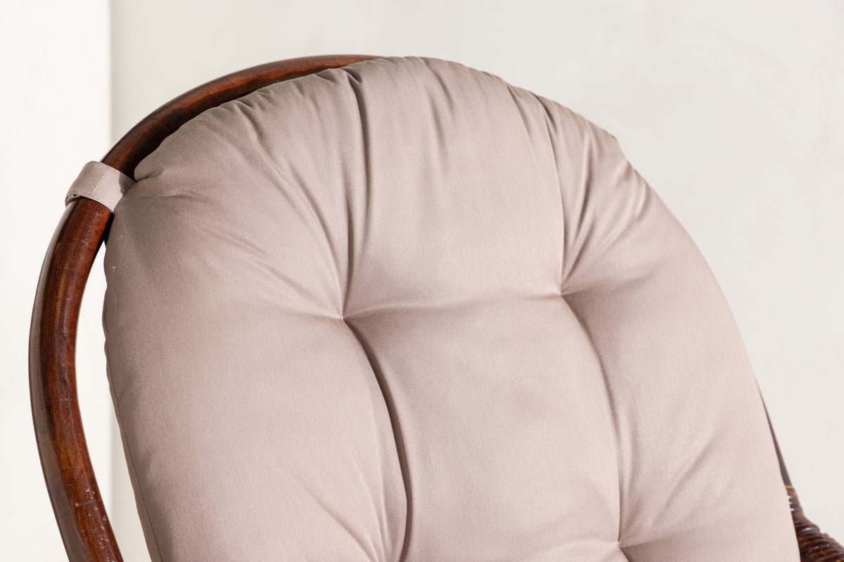 Záhradné leňošné kreslo Finn - z ratanu v tmavom orechovom odtieni