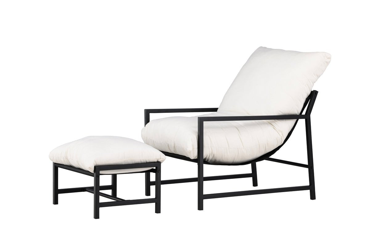 Záhradné lounge kreslo Lissi - z voliteľnej čiernej alebo béžovej ocele