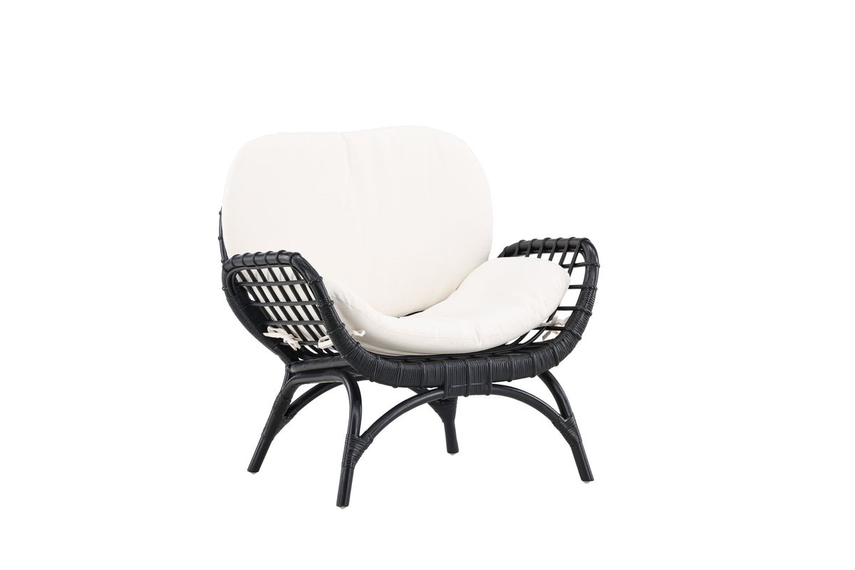 Garten- Loungesessel Porto - Aus Rattan in der Farbe Schwarz