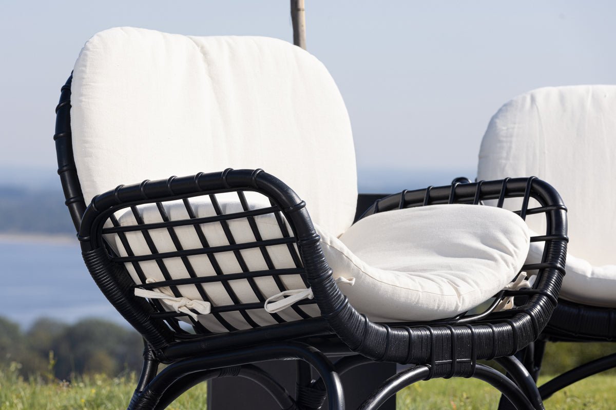 Garten- Loungesessel Porto - Aus Rattan in der Farbe Schwarz