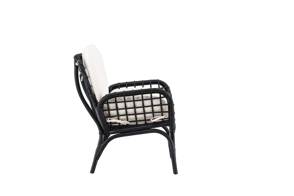 Garten- Loungesessel Porto - Aus Rattan in der Farbe Schwarz