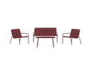 Garten Loungeset Abil – 4-teilig in Rot mit Sofa, Sesseln & Tisch