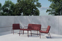 Garten Loungeset Abil – 4-teilig in Rot mit Sofa, Sesseln & Tisch