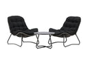 Garten Loungeset Carla – 3-teiliges Set in Anthrazit mit Sesseln & Tisch