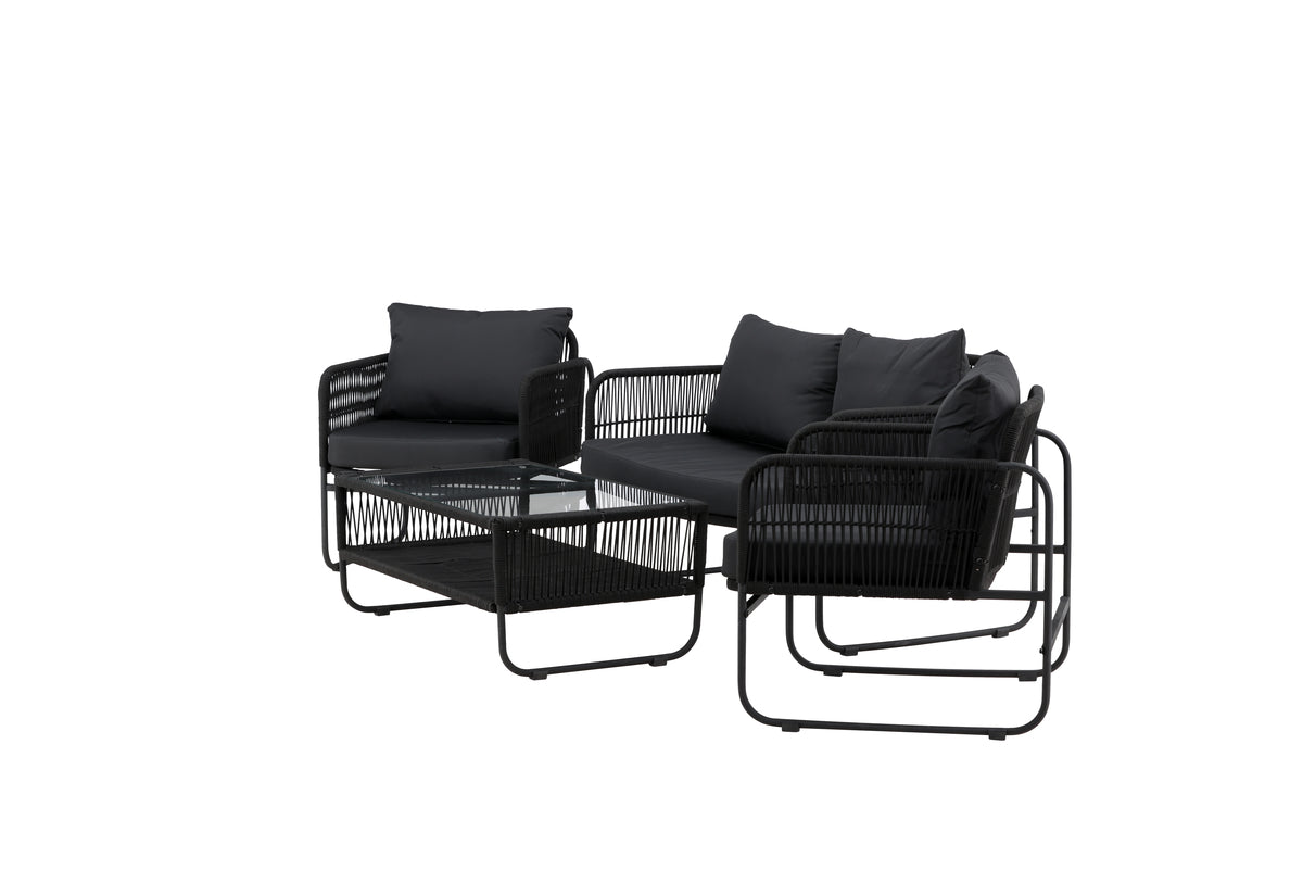 Garten Loungeset Kim - mit Rückenlehne aus Polyesterseil