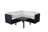 Garten Loungeset Liana – mit schwarzem Geflecht & weißen Kissen