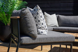 Garten Loungeset Luana – in Weiß & Schwarz mit Teak-Tisch & Polstern