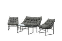 Garten Loungeset Marvella – 4-teiliges Outdoor-Sofa-Set in Schwarz mit Polstern