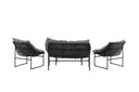 Garten Loungeset Marvella – 4-teiliges Outdoor-Sofa-Set in Schwarz mit Polstern