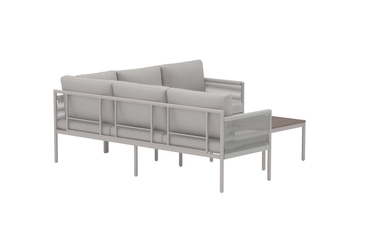 Garten Loungeset Rimini – wetterfest in Beige mit Aluminiumgestell